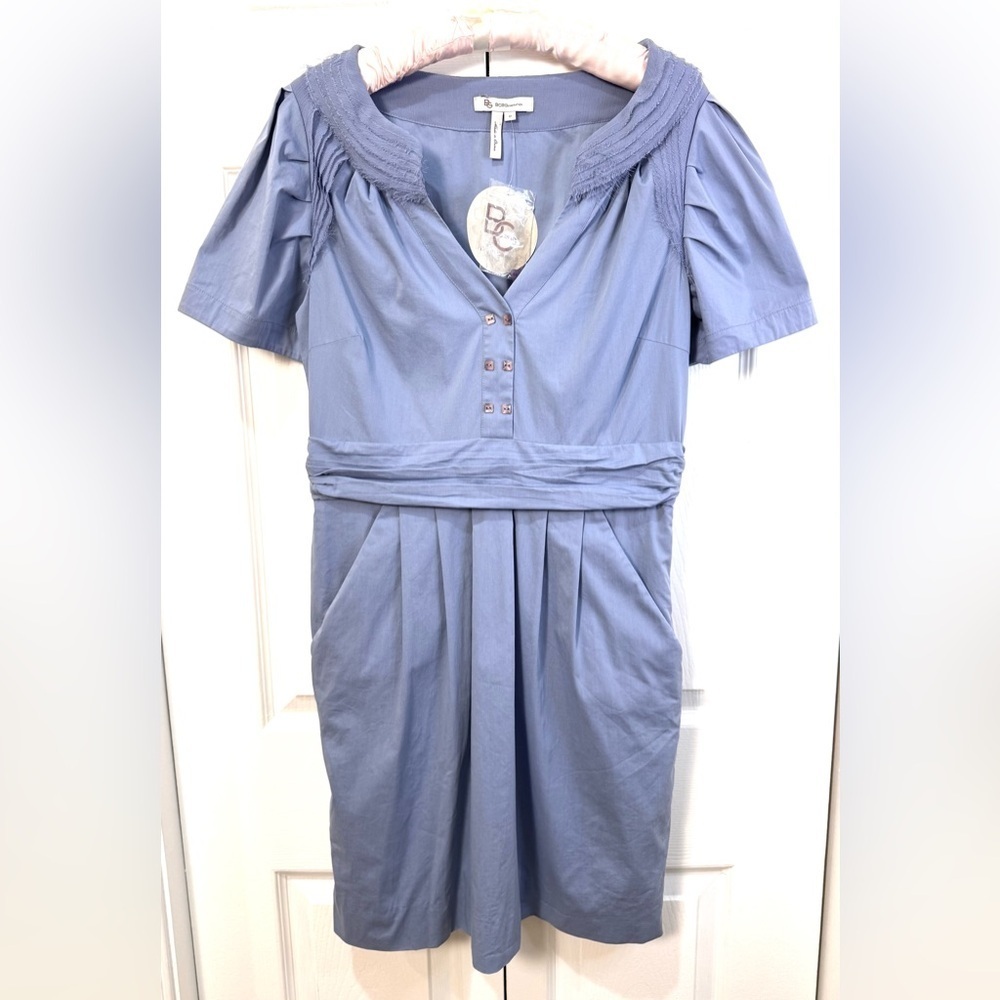 BCBGeneration Cornflower Blue Puff Sleeve Dress – Size 12 NWT